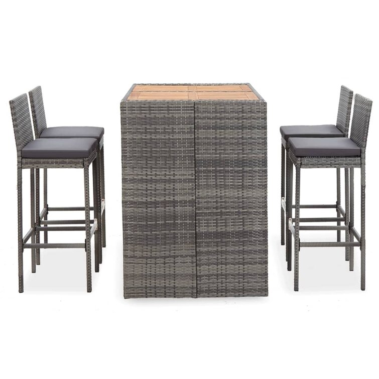 Rattan bar 2025 set grey